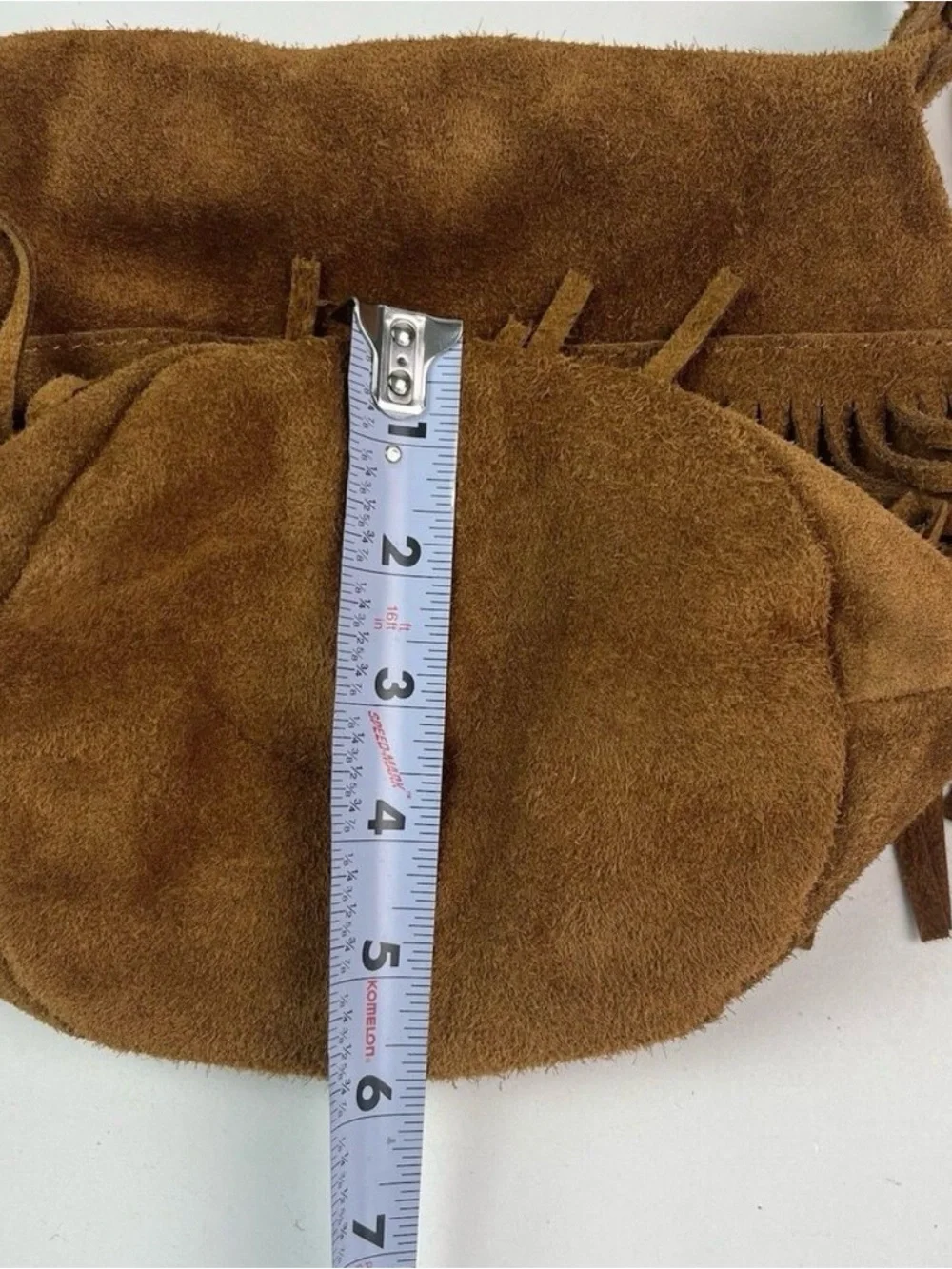 NWT Marlon Italy Suede Leather Fringe Hobo Bag Brown Western Cowgirl Festival